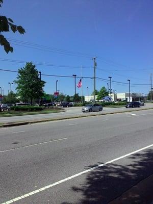 Half mast show of respect.