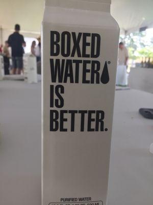 Free boxed water at the Naperville Wine festival 8.25.18