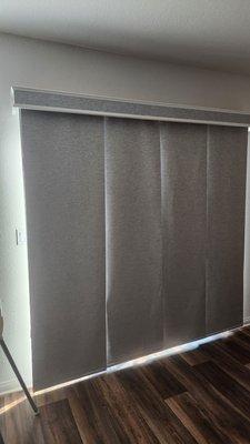 New blinds on sliding door.