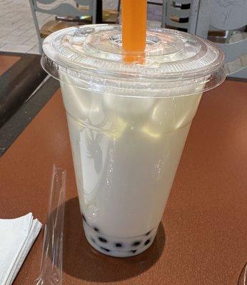 Coconut boba with boba that you can count