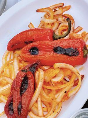 Extra grilled peppers and onions