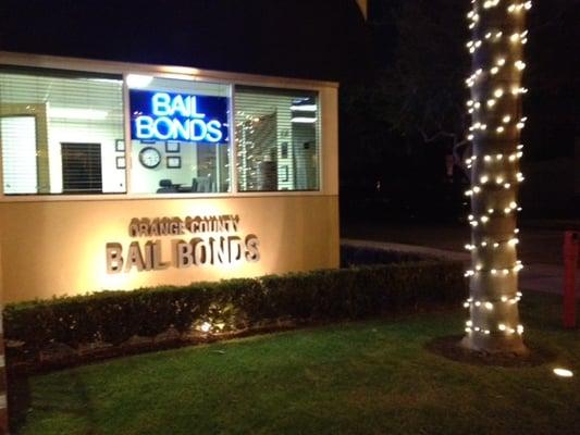 Bail Bonds office after dark