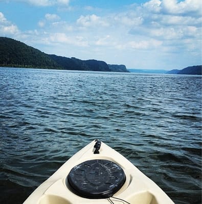 enjoying the view from my kayak, in the middle of the Susquehanna