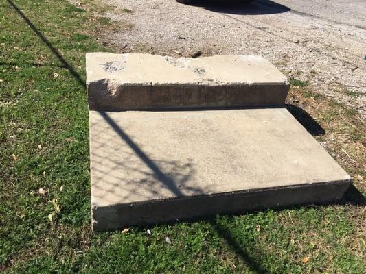 Concrete steps to be removed