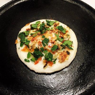 Try the ready-made dosa batter! The owner of the store suggested this recipe for uttapam.