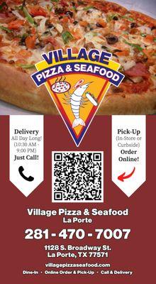 Just Scan the code to place an in-store or curbside pick-up order. For delivery, just call us at 281-470-7007!