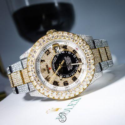 Sky-Dweller Two Tone Fully Iced Out.