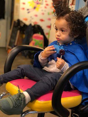 Our daughter getting her First Haircut