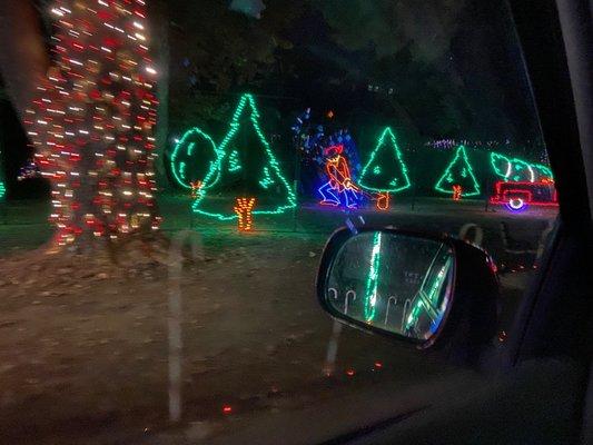 Cute Christmas tree lot light display, just one of the many light displays/scenes!