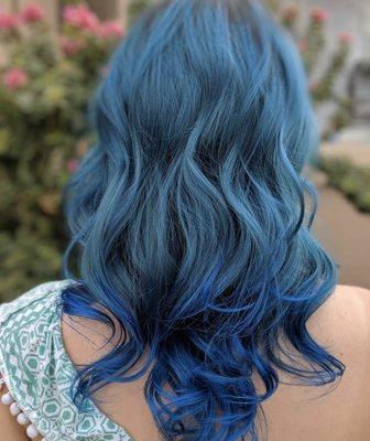 Blue hair by Amanda