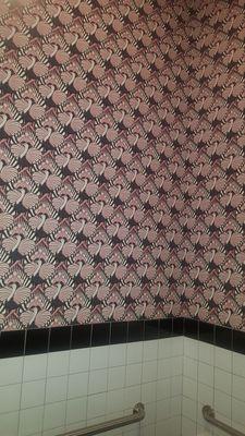 Bathroom wallpaper..fun.