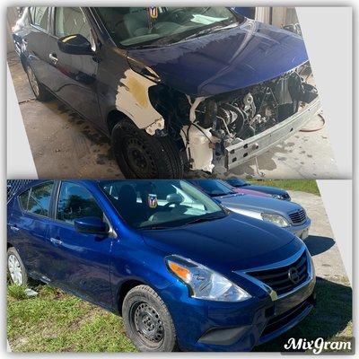 Before & after, we match your OEM paint! At your choice with After market or OEM parts.