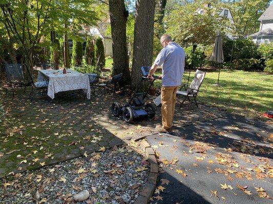 Scott using Ground penetrating radar.