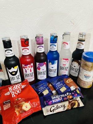 International drinks and snacks