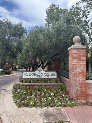 Entry way to El Dorado Square at 1200 N El Dorado Place