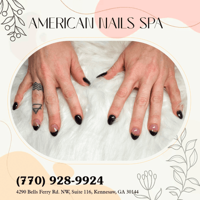 "Relax, rejuvenate, and renew with our spa-inspired nail treatments! Discover your oasis at America Nail Spa. #RenewYourself"