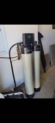 Ec5 Water Softener and QRS Whole House Carbon filter installed in garage