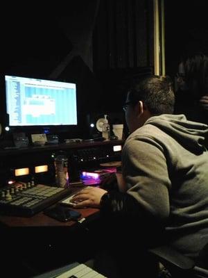 Producer Jorgie Milliano producing a track for R&Y