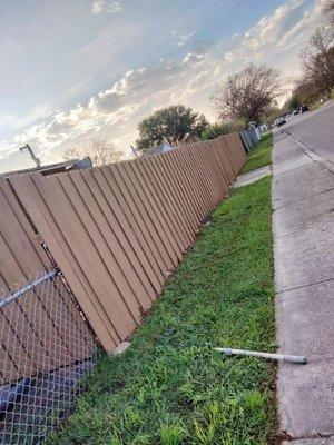 Fence staining