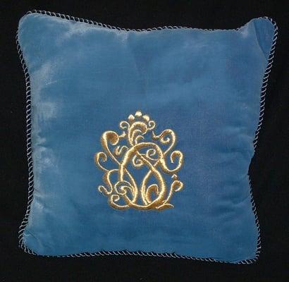 Handmade embroidered pillow