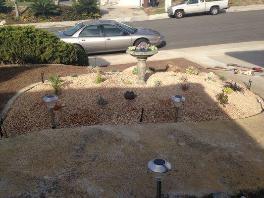 Loving this drought tolerant landscape and fountain