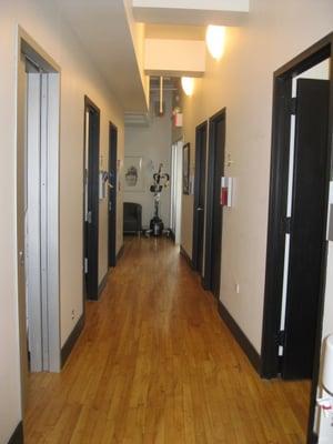 Hallway with exam rooms