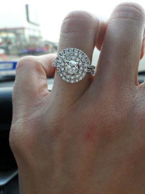 My beautiful diamond that was mounted in my halo setting in about an hour on the same day, for $250!!!