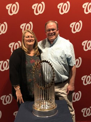 We got to see the World Series Trophy for The Washington Nationals! Go Nats!