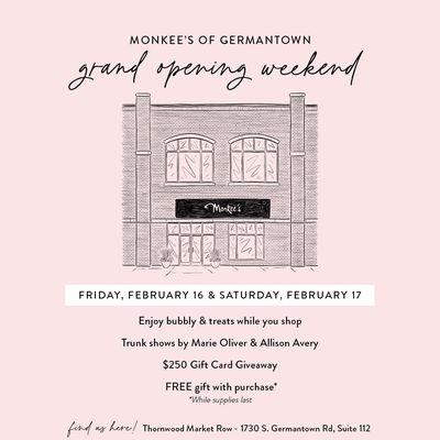 Monkee's of Germantown Grand Opening on February 16 & 17, 2024