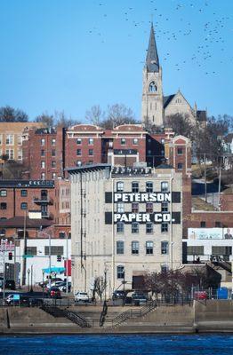 Our location right along the Mississippi river in Downtown Davenport, IA