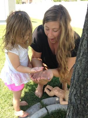 Finding bugs with my first baby during a postpartum visit.