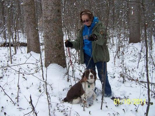 Luke loves hiking in any weather.