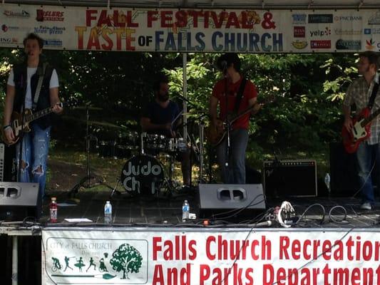 Listening to Judo Chop, entertainment provided by the Park & Recreation of City of Falls Church.