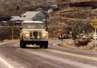 Golden Rod-II, 88" V8 Land Rover built in 1983/4. Here on the Carson City Pro Rally 85.