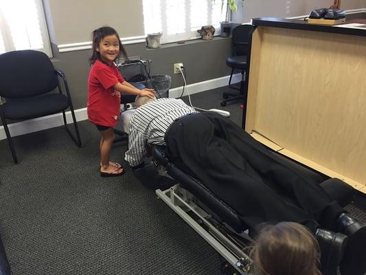 Ma Look at Me! Chiropractor in the making adjusting Dr. Rubin!