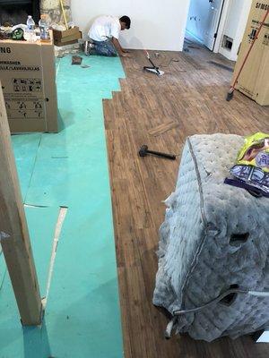 Installation laminate floor