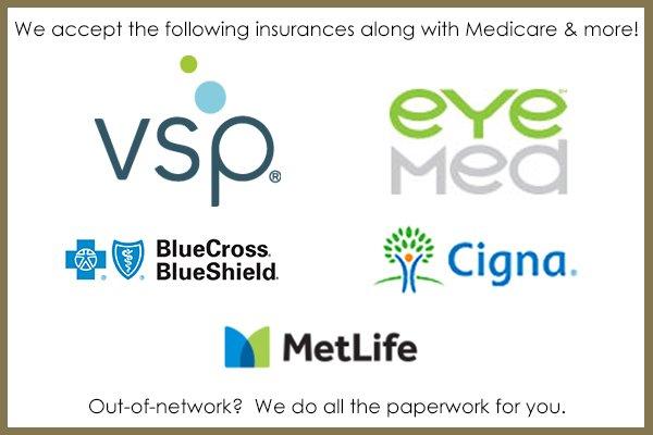 Time to use your benefits before you lose them.  We accept VSP, EyeMed, MetLife, CignaVision, BCBS and more.  Schedule your eye exam today.