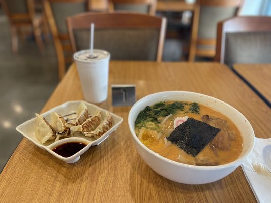 Spicy Ramen #4 with Pan Seared Gyoza