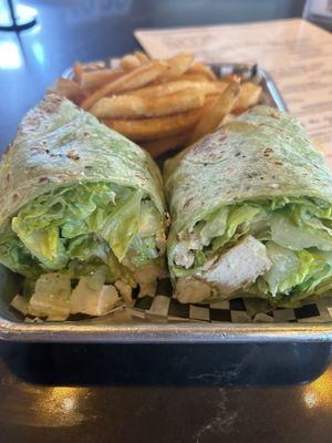 Chicken Ceasar Wrap, it comes with guacamole, which was unexpected to me