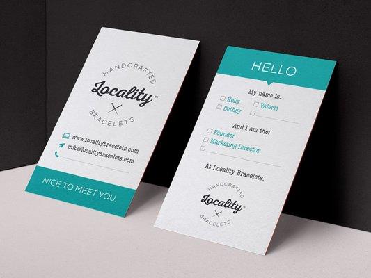 Business Cards for Locality Bracelets