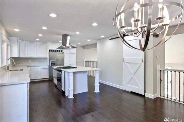 Kitchen Remodel  custom barn door build + railing and home remodel