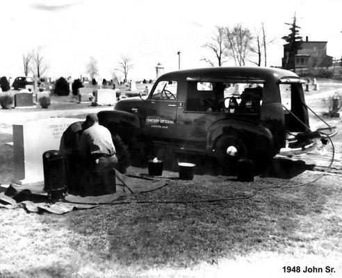 Collette Monuments lettering 1948