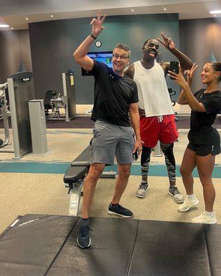 Personal training with christus corporate office staff in Irving, Texas.