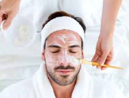 Man's facials service