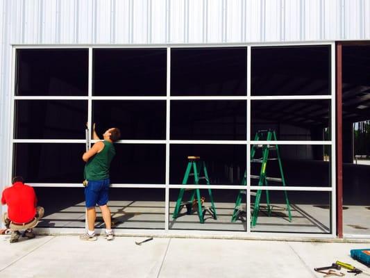 Store front with multiple windows and metal , Generac store