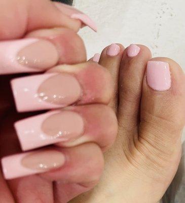 Pedicure Matching acrylic nail