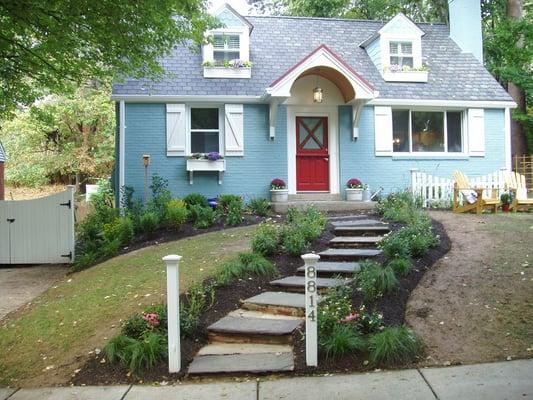 Featured project of HGTV "Curb Appeal" aired in 2009, work was completed in the Fall of 2007.  New roof, portico, door, painting