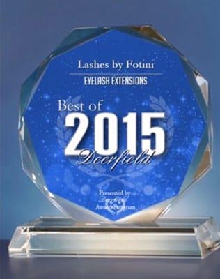 Best of Deerfield 2015 for Eyelash Extensions! Woohoo! So honored! ! ! Thank You Deerfield!!