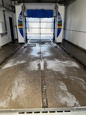 Inside of auto carwash.