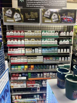 A large amount of cigarettes to choose from.